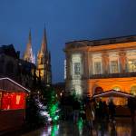 Cholets Notre Dame church behind the Christmas market. (Bridget McTague | For the Juneau Empire)
