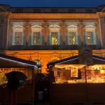 The pain dépices and surrounding buildings brightly lit on a rainy day. (Bridget McTague | For the Juneau Empire)