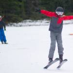 Will Woolford, 13, airs down Muskeg trail during the opening day of Eaglecrest Ski Area on Saturday, Nov. 8, 2018. (Nolin Ainsworth | Juneau Empire)