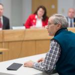 Doug Woodby, co-chair of climate action group @350 Juneau, speaks to the Alaska Permanent Fund Corporations Board of Trustees during its quarterly meeting in Juneau on Tuesday, Dec. 11, 2018. The local chapter of the national environmental group has been asking the trustees to divest from fossil fuel investments.