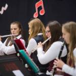 Students with the Juneau-Douglas High School Concert Band play during a holiday music concert at JDHS on Thursday, Dec. 13, 2018. (Michael Penn | Juneau Empire)