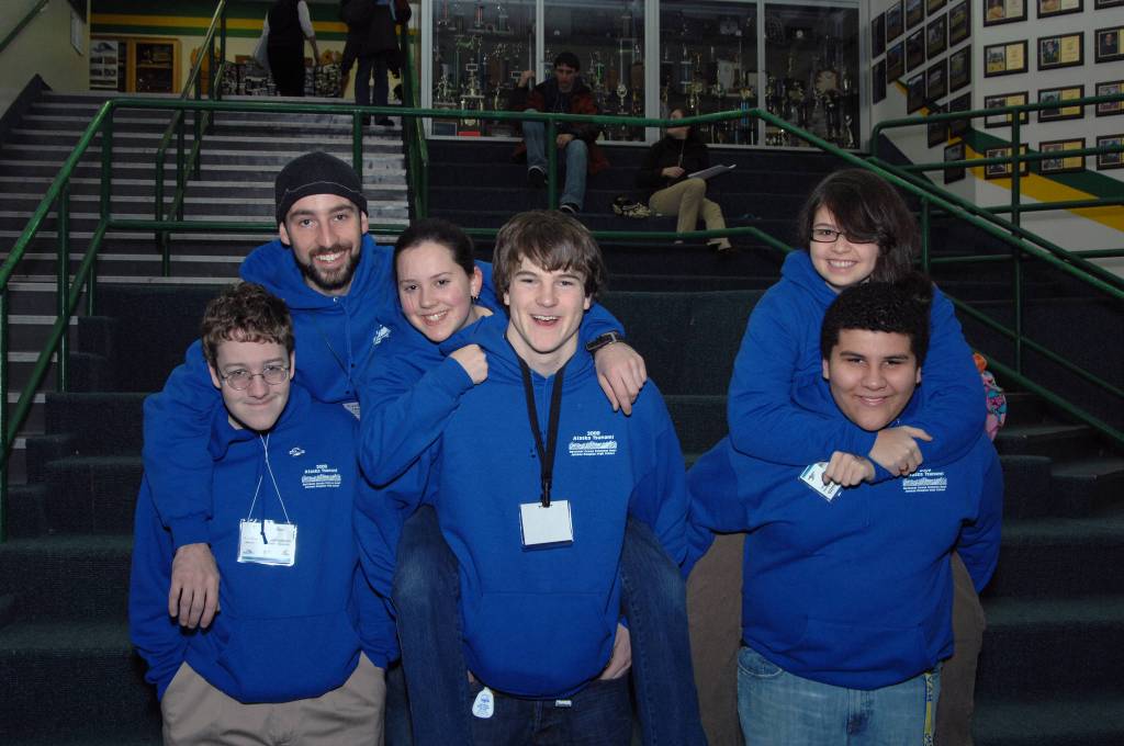 From 2009, left to right: Ross Douglas, Jake Jacoby (coach), Laurel Stark (captain), Tyler Emmerson, Carley Casipit and Seth Bricky-Smith. (Courtesy Photo)