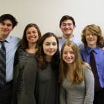 The 2017-18 team, left to right: Momin Razzaque, Bess Crandall (coach), Grace Newman, Alana Paul, Alex Eagan, Aaron Blust, and John Drips (coach). (Courtesy Photo)