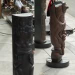 Rosita Worl, president of Sealaska Heritage Institute, speaks during an unveiling ceremony for three bronze house posts in front of the Walter Soboleff Center by Sealaska Heritage Institute on Sunday, Aug. 26, 2018. (Michael Penn | Juneau Empire)
