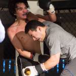 Joe Smith takes on Richard Jim at the Beatdown #33 at the Elizabeth Peratrovich Hall on Friday, Dec. 28, 2018. Smith won the match. (Michael Penn | Juneau Empire)