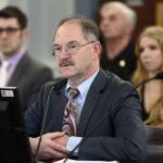 David Teal, director of Legislative Finance, gives an overview of the states fiscal situation to the Senate Finance Committee at the Capitol on Wednesday, Jan. 23, 2019. (Michael Penn | Juneau Empire)