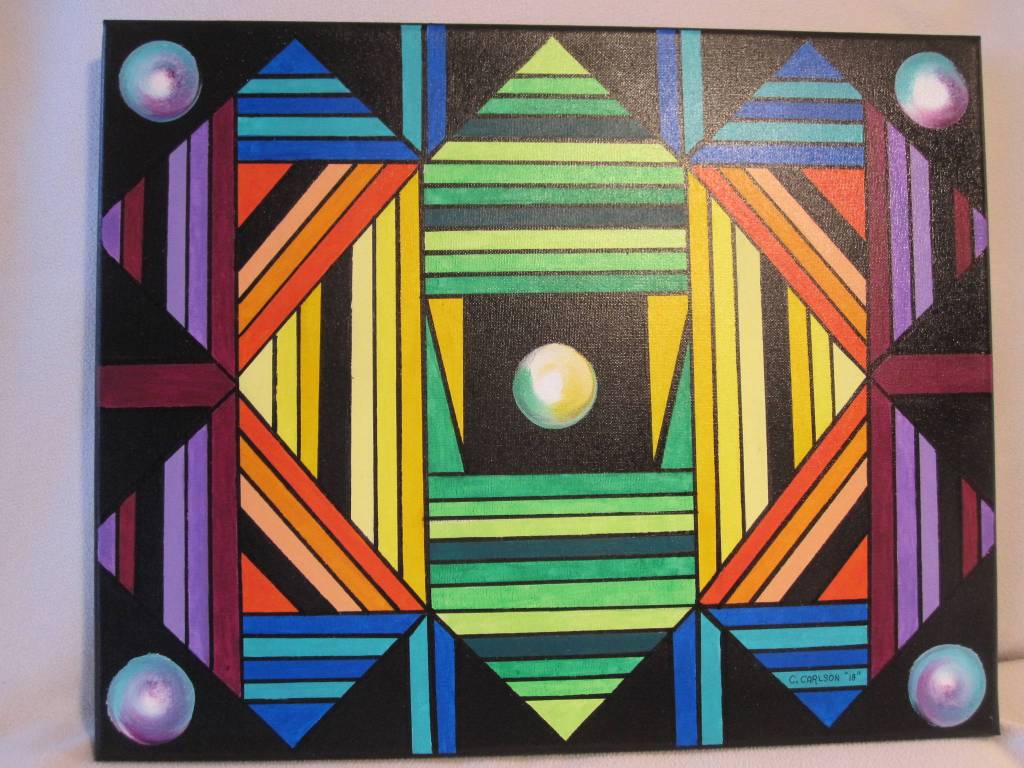 Forty of Carol Carlsons colorful and abstract works will be shown at the Juneau Arts & Culture Center Friday, Jan. 4, 2019. (Courtesy Photo | Carol Carlson)