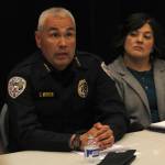 Juneau Police Department Chief Ed Mercer speaks at a special meeting of the Uptown Neighborhood Association on Tuesday, July 10, 2018. (Alex McCarthy | Juneau Empire File)