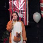 Allison Holtkamp performs as a marsupial Prancer at the Gold Town Theater, Saturday Jan. 5, 2019. (Ben Hohenstatt | Capital City Weekly)