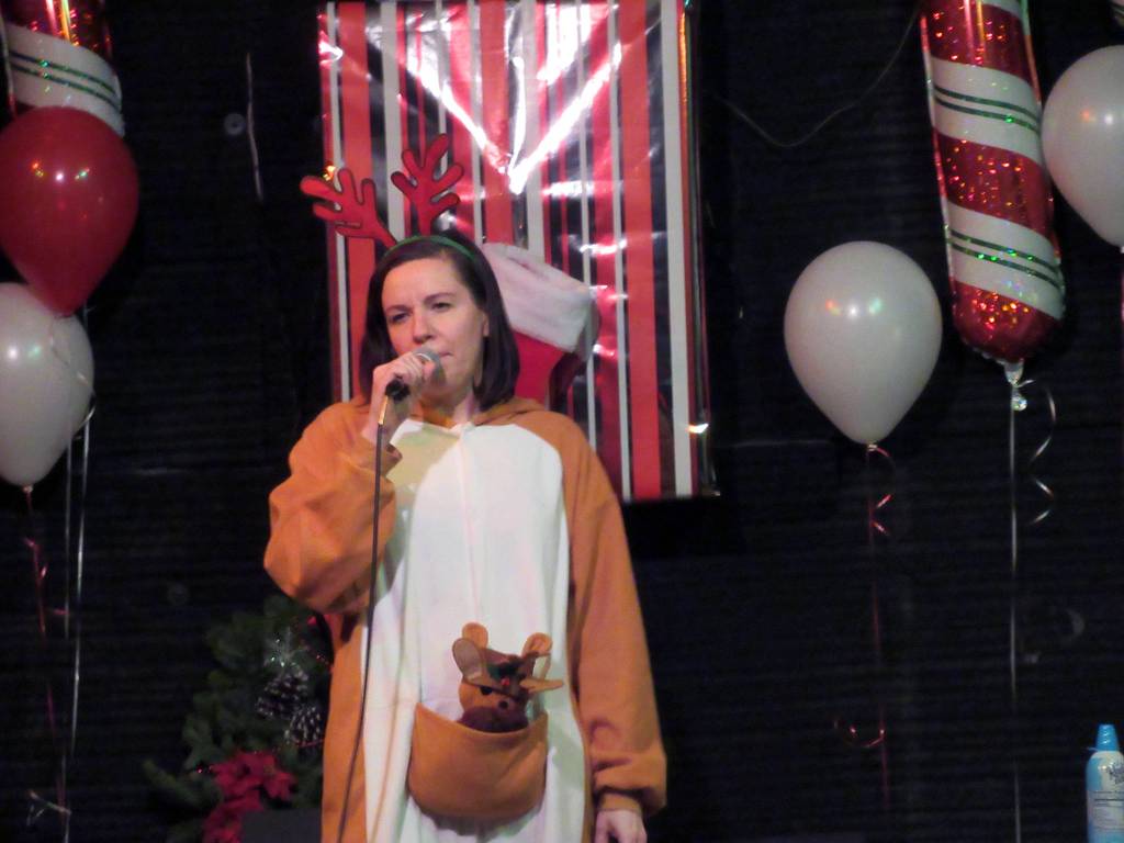 Allison Holtkamp performs as a marsupial Prancer at the Gold Town Theater, Saturday Jan. 5, 2019. (Ben Hohenstatt | Capital City Weekly)