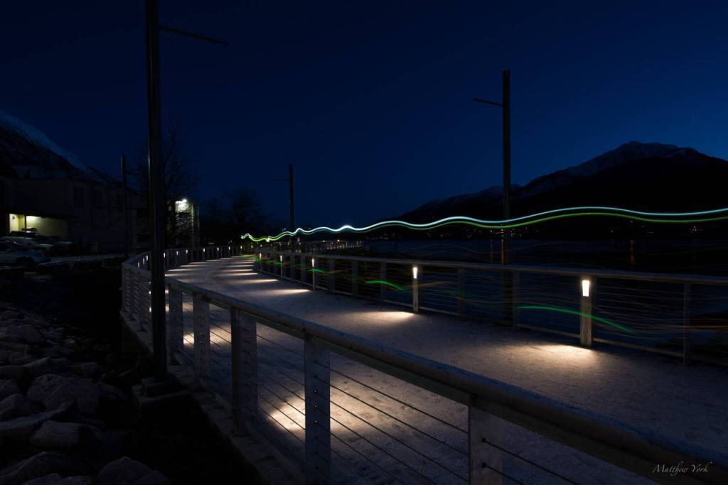 A runner travels along the Juneau Seawalk during the Run 4 the Rock 5K and One Mile run on Saturday. (Courtesy Photo | Matthew York)