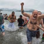 The annual Polar Bear Dip at Auke Recreation beach on Monday, Jan. 1, 2018.