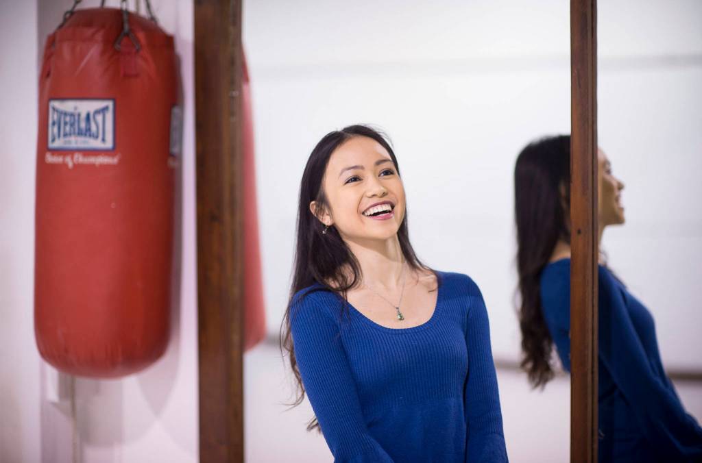 Second-degree karate black belt Marella Gungob talks about her upcoming eight-day trip to Japan during an interview at the Juneau Shotokan dojo on Thursday, Jan. 11, 2018. Gungob will participate in Kakehashi Project under the sponsorships of the Consulate of Japan in Anchorage. This Project is to foster a greater understanding of Japanese politics, society, history and foreign policy via persona exchange by inviting promising future leaders from North America to Japan.