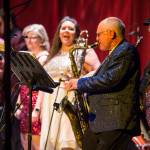 Saxophonist Doug Bridges performs a solo with the Gamble & High Costa Livin during the New Years Eve Gala at Centennial Hall on Monday, Dec. 31, 2018. The event was a fundraiser for the Juneau Arts and Humanities Council and Juneau Jazz & Classics. (Michael Penn | Juneau Empire)