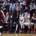 Juneau-Douglas Coach Robert Casperson yells instructions to his team against Ketchikan at JDHS on Friday, Jan. 11, 2019. JDHS won 75-67. (Michael Penn | Juneau Empire)