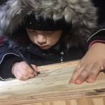 Emily Carrillos daughter writes a message to Dixie, the family dog who died after being hit by a truck plowing snow on Thursday. (Courtesy Photo | Emily Carrillo)