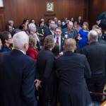 House Republicians huddle for a decision on the opening day of the 31st Session of the Alaska Legislature on Tuesday, Jan. 15, 2019. (Michael Penn | Juneau Empire)