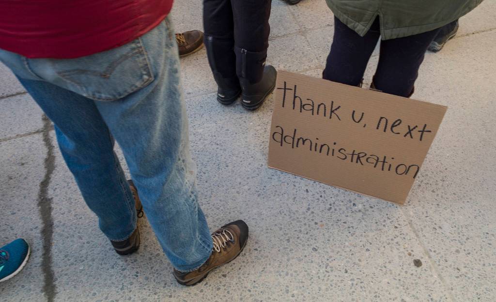 Scenes from the Womens March on Juneau in front of the Alaska State Capitol on Saturday, Jan. 19, 2019. (Michael Penn | Juneau Empire)
