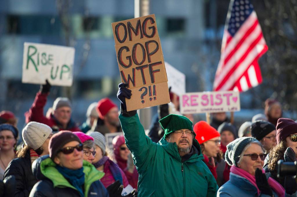 Scenes from the Womens March on Juneau in front of the Alaska State Capitol on Saturday, Jan. 19, 2019. (Michael Penn | Juneau Empire)