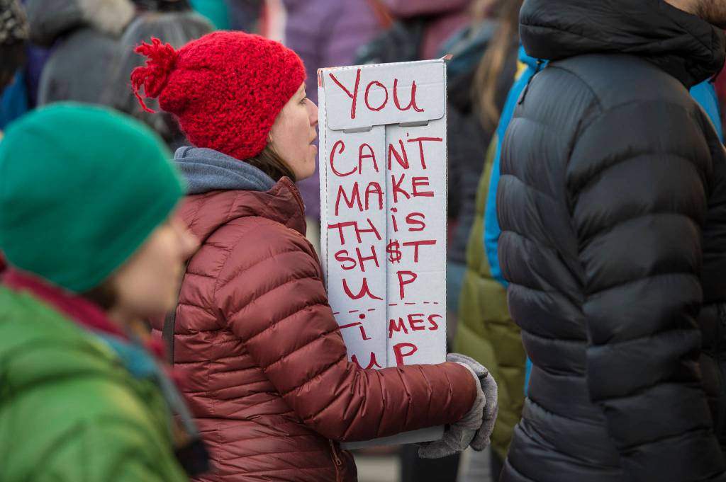 Scenes from the Womens March on Juneau in front of the Alaska State Capitol on Saturday, Jan. 19, 2019. (Michael Penn | Juneau Empire)