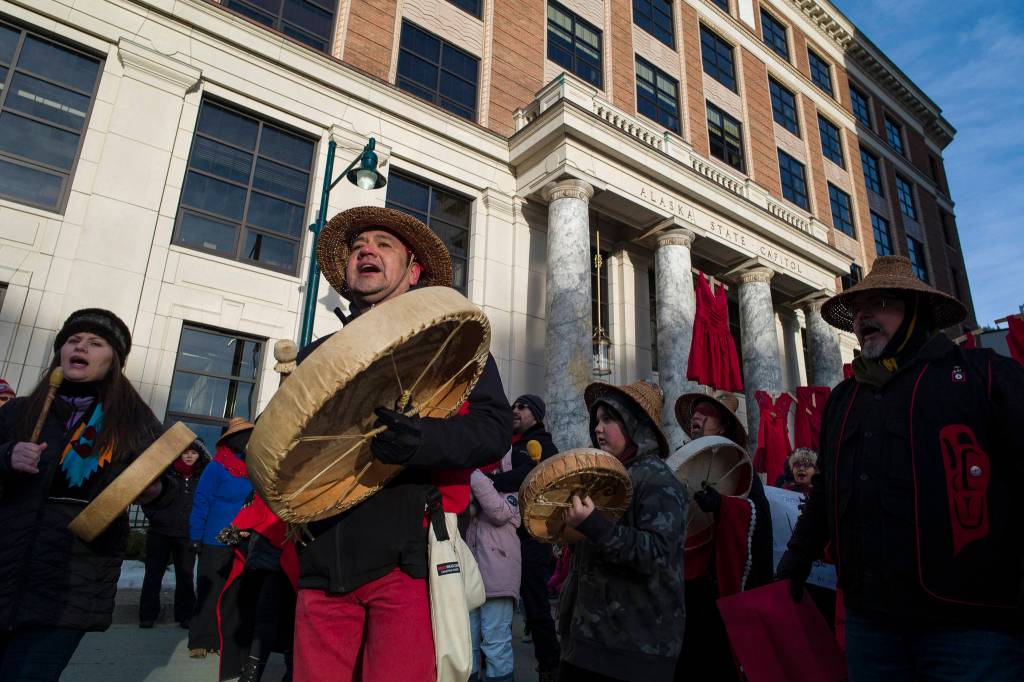 Scenes from the Womens March on Juneau in front of the Alaska State Capitol on Saturday, Jan. 19, 2019. (Michael Penn | Juneau Empire)