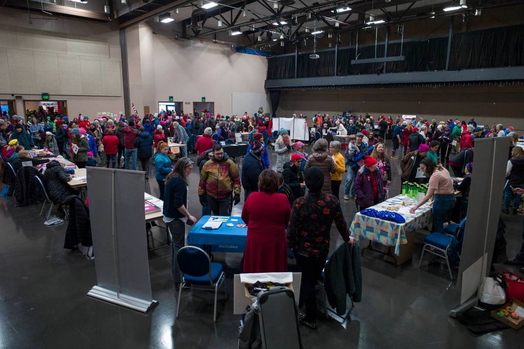 Scenes from the Womens March on Juneau in front of the Alaska State Capitol on Saturday, Jan. 19, 2019. (Michael Penn | Juneau Empire)