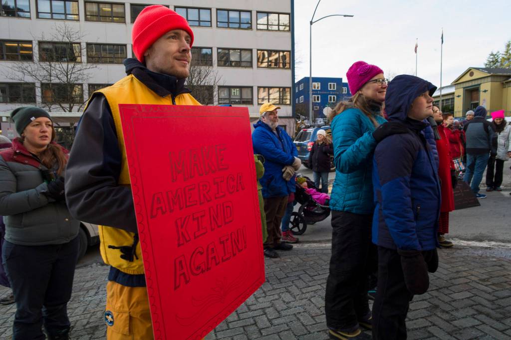 Scenes from the Womens March on Juneau in front of the Alaska State Capitol on Saturday, Jan. 19, 2019. (Michael Penn | Juneau Empire)