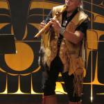 Tlingit flautist George Montero performs to open the Shuká Hít Series: Flutes From Around the World concert, Saturday, Jan. 19, 2019. (Ben Hohenstatt | Capital City Weekly)