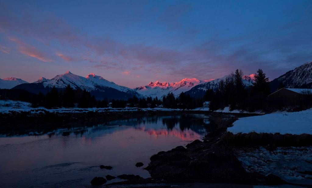 Sunset on Jan. 17, 2019 along the Mendenhall River. (Courtesy Photo | Janice Gorle)