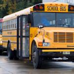 School buses drop students off at Thunder Mountain High School on Monday, Sept. 21, 2015. (Michael Penn | Juneau Empire File)