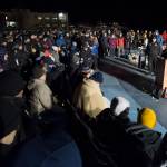 Hundreds of Juneau residents turnout Friday, Feb. 1, 2019, in 8-degree weather for a candlelight vigil at Mayor Bill Overstreet Park for the Guardian medical flight crew that went missing this week. (Michael Penn | Juneau Empire)