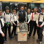 Thunder Mountain High Schools Trial and Error robotics team took first place at the state championship at the University of Alaska Anchorage from Feb 1-2, 2019. Eight students were on the winning team: Seniors Noatak Post, Eli Douglas, Riley Sikes and Sterling Zuboff; Juniors Teilhard Buzzell and Ian Sheridan; and Freshmen Grace Sikes and Darin Tingey. (Courtesy Photo)