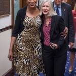 Sen. Elvi Gray-Jackson, D-Anchorage, Rep. Andi Story, D-Juneau, and Sen. Bill Wielechowski, D-Anchorage, arrive to listen to Gov. Mike Dunleavy give his State of the State speech at the Capitol on Tuesday, Jan. 22, 2019. (Michael Penn | Juneau Empire)