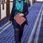 Sen. Shelley Hughes, R-Palmer, walks to attend Gov. Mike Dunleavys State of the State speech to a Joint Session of the Alaska Legislature on Tuesday, Jan. 22, 2019. (Michael Penn | Juneau Empire)