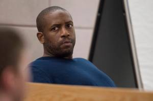 Laron Carlton Graham appears in Juneau Superior Court on Monday, Feb. 26, 2018, for an arraignment on two counts of first-degree murder for the Nov. 15, 2015 shooting deaths of 36-year-old Robert H. Meireis and 34-year-old Elizabeth K. Tonsmeire. (Michael Penn | Juneau Empire File)