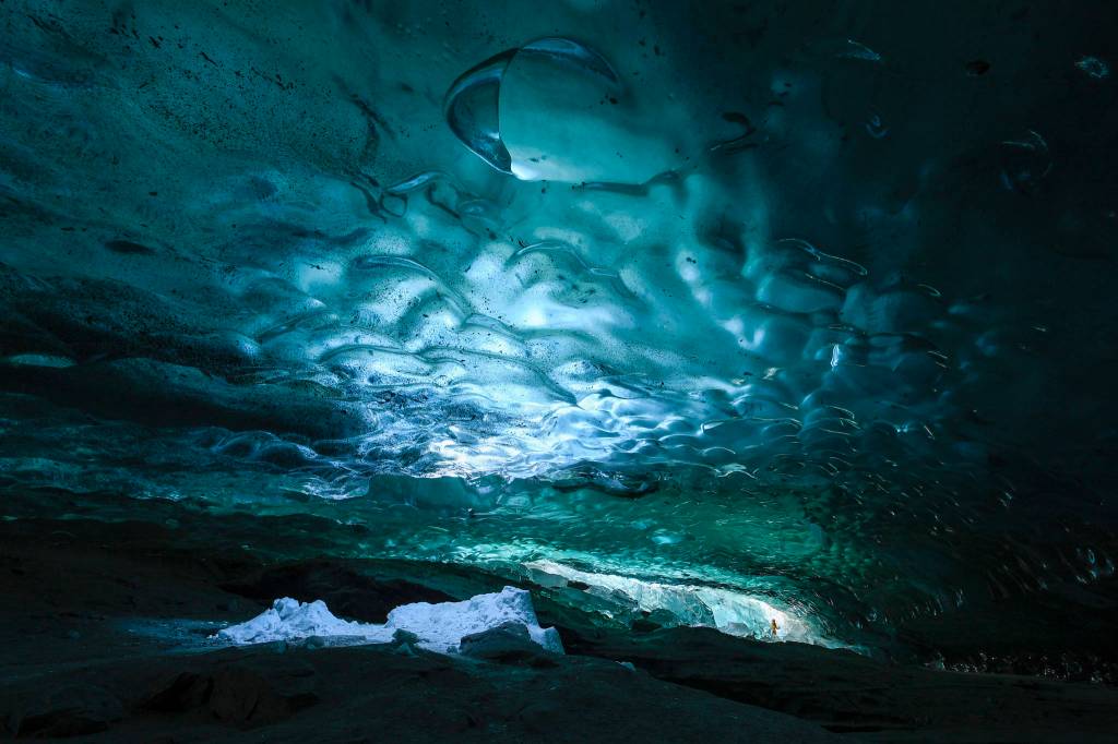 Interior views of an ice cave at the Mendenhall Glacier on Monday, Feb. 11, 2019. (Michael Penn | Juneau Empire)