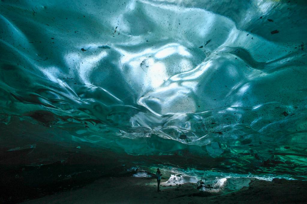 Interior views of an ice cave at the Mendenhall Glacier on Monday, Feb. 11, 2019. (Michael Penn | Juneau Empire)