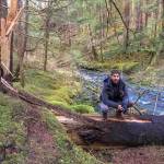 Rafael Thomaseto, one of the producers and creators of Sitka, a planned series set in the Southeast Alaska city, walks in the woods during a visit to Sitka. Courtesy photo | For Sitka)