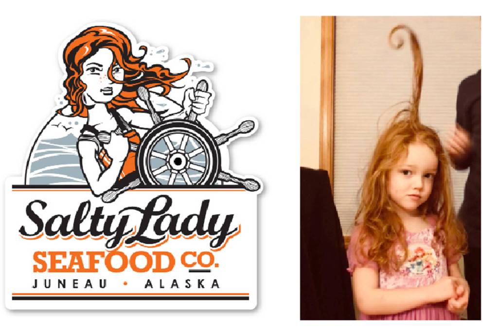 The Salty Lady Seafood Co. logo and Wren Mesdag, 4, the logos inspiration. (Courtesy photo)