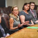 Office of Management and Budget Director Donna Arduin and members of her budget team takes time to explain Gov. Mike Dunleavys state budget at the Capitol on Wednesday, Feb. 13, 2019. (Michael Penn | Juneau Empire)