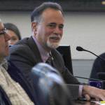 Sen. Peter Micciche, R-Soldotna, poses questions to Department of Corrections and Office of Management and Budget officials during a Senate Finance Committee meeting on Friday, Feb. 15, 2019. (Alex McCarthy | Juneau Empire)