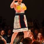 Electra Gardinier models her and Neeka Kendalls Travel A-Broad at the Wearable Art show at Centennial Hall on Saturday, Feb. 16, 2019. (Michael Penn | Capital City Weekly)