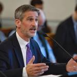 Doug Wooliver, Deputy Administrative Director for the Alaska Court System, speaks to the Senate Finance Committee about a proposed boost in its budget on Wednesday, Feb. 19, 2019. (Michael Penn | Juneau Empire)