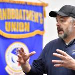 Robb Arnold, chief purser on the Alaska Marine Highways Malaspina ferry, talks about the proposed cuts to the ferry system on Friday, Feb. 22, 2019. (Michael Penn | Juneau Empire)