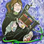 Stencil Jockey by Em Lang at the Davis Gallery in Centennial Hall on Friday, Feb. 22, 2019. The Persisters are an all-female art collective, and their newest show Radical Self Love features dozens of self-portraits and opens for First Friday. (Michael Penn | Juneau Empire)