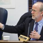 In this March 6, 2014, file photo, Sen. Hollis French, D-Anchorage, asks a question during the Joint Transportation Committee meeting at the Capitol in Juneau, Alaska. Gov. Mike Dunleavy has fired French, the chair of a state commission tasked with overseeing oil and gas drilling in Alaska, saying French was neglectful in his duties. The Republican governor issued an order Tuesday, Feb. 26, 2019, removing French from the Alaska Oil and Gas Conservation Commission, effective immediately. French, a Democratic former state senator, can appeal. (Michael Penn | Juneau Empire File)