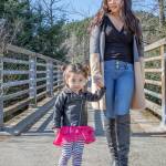 March 31, 2019: Everyone enjoys a walk on a sunny day, and Michelle Cabrera and her daughter Ariana do so in style. Michelle is wearing an Anne Klein cardigan over a Banana Republic top and Style & Co jeans, with black leather Vince Camuto boots. Ariana couldnt be cuter in her outfit from Juicy Couture topped by a black leather jacket.