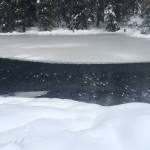 An icy slice of water through snowy Peterson Lake, Jan. 18, 2019. (Courtesy Photo | Denise Carroll)