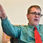 Juneau City Manager Rorie Watt talks in his office on Thursday, March 14, 2019, about an agreement with the cruise industry over a lawsuit over the use of head tax money. (Michael Penn | Juneau Empire)