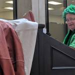 T.J. Duffy dons seasonal garb while playing the 91-year-old Kimball pipe organ Friday, March 15, 2019. (Ben Hohenstatt | Capital City Weekly)